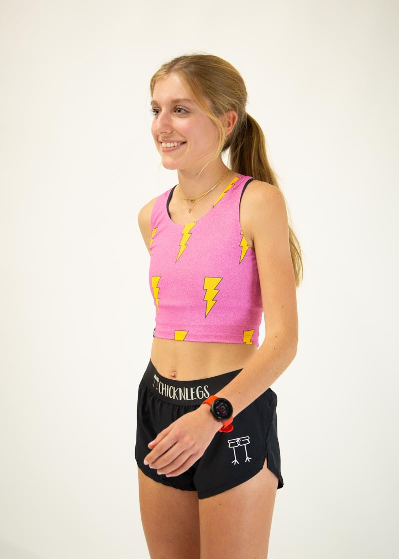 Pink Bolts PWR Crop Top